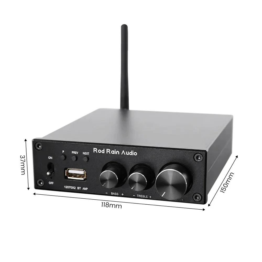 เครื่องขยายเสียงสัญญาณเสียง HIFI Class D 160W * 2กำลังขับบลูทูธ5.0 2.1แชนแนลที่ใช้ในบ้านอ่านยูเอสบี MA12070คู่