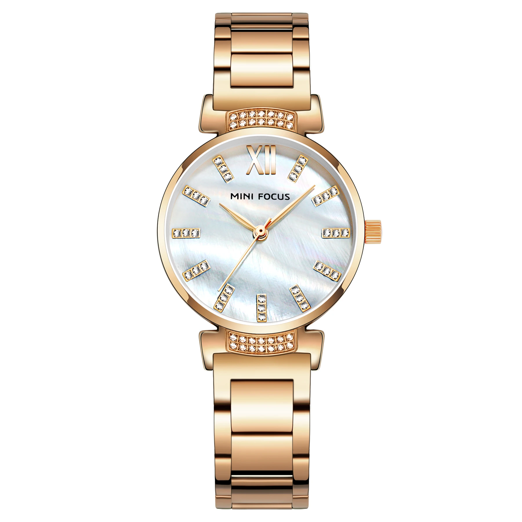 Mini Focus MF0227L Simple Women Quartz Watch Rose Gold Stainless Steel Band Waterproof Ladies Luxury Dress Watches