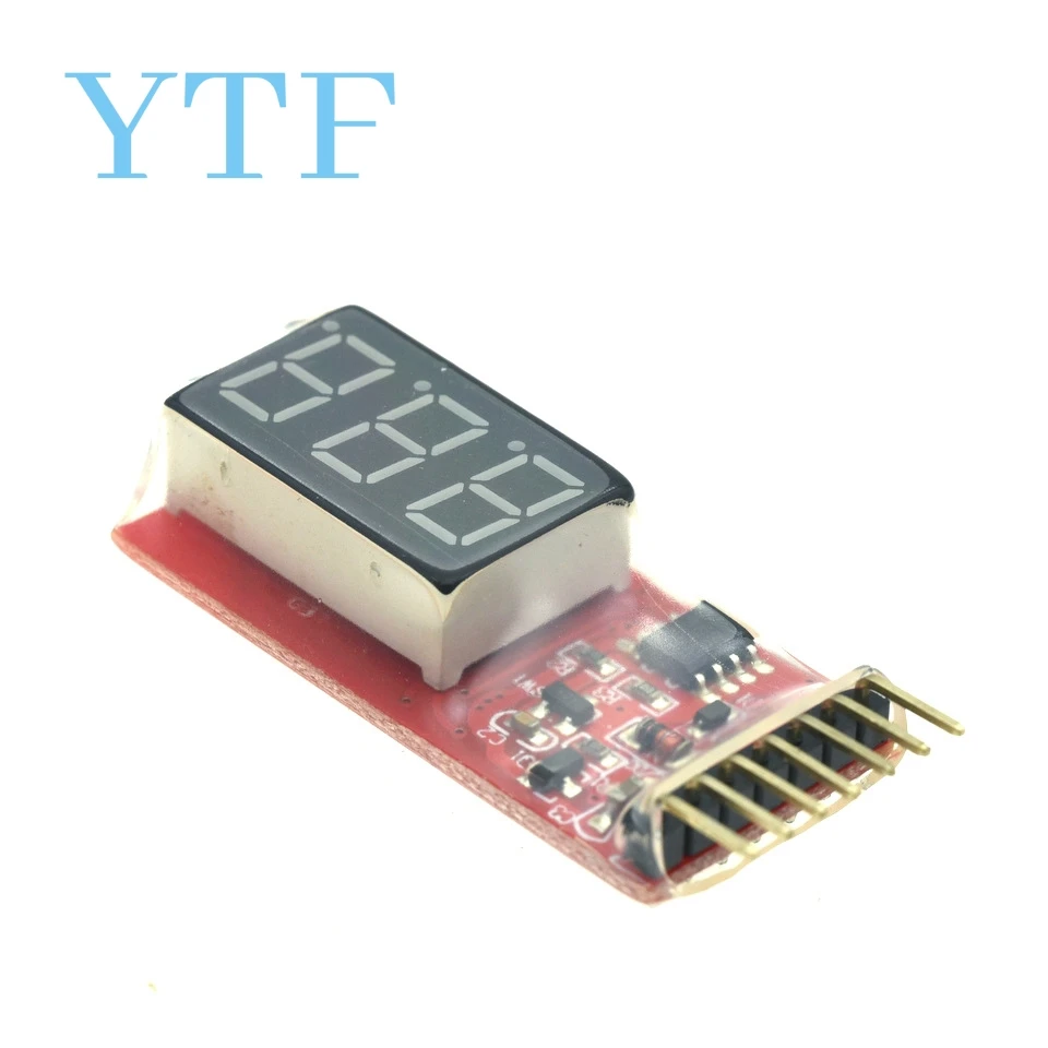 Electric Display 2S-6S Voltage Display Lithium Battery UAV Model Vehicle Model Battery Voltage Detector High Precision