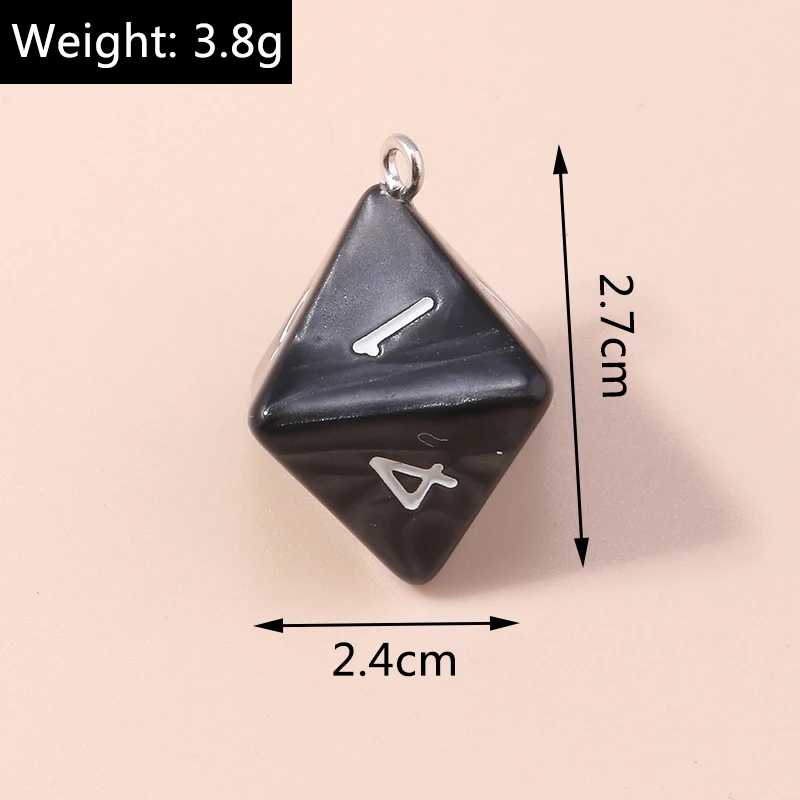 Leslie 5 teile/satz Acryl Würfel Spiel Requisiten Pädagogisches Spielzeug Facettenreiche Digitale Würfel für DIY Schmuck Machen Zubehör – Detail 17