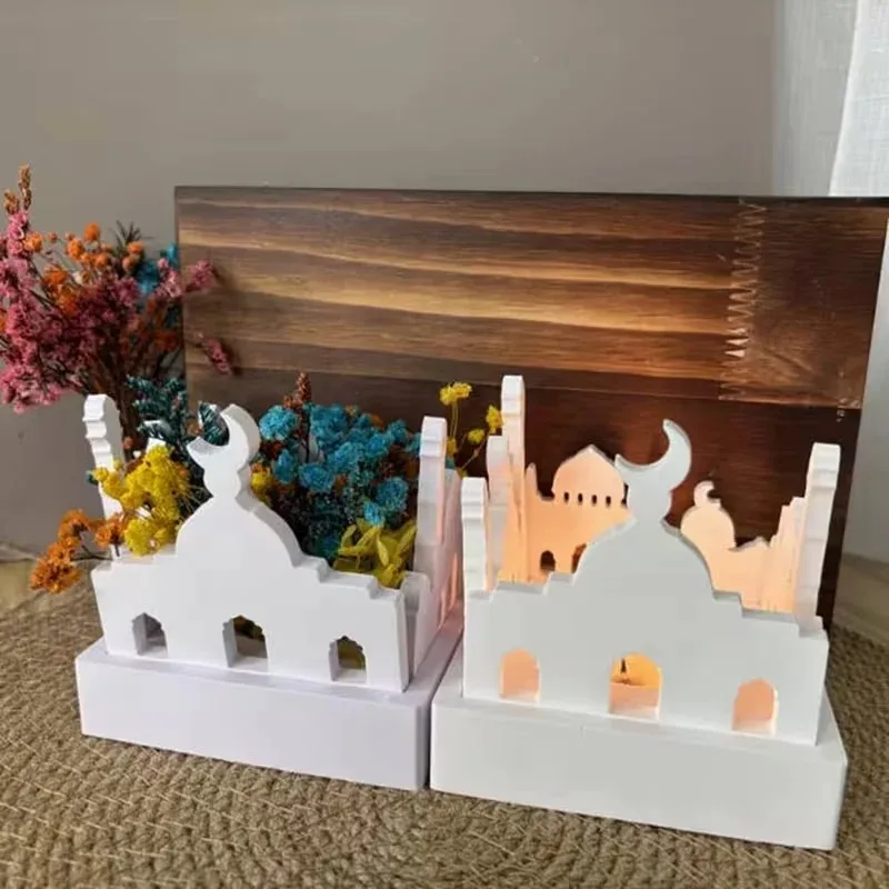 New Silicone Houses Moulds Candlestick Moulds Home Ornament Moulds Silicone Texture for Art and Craft Enthusiasts