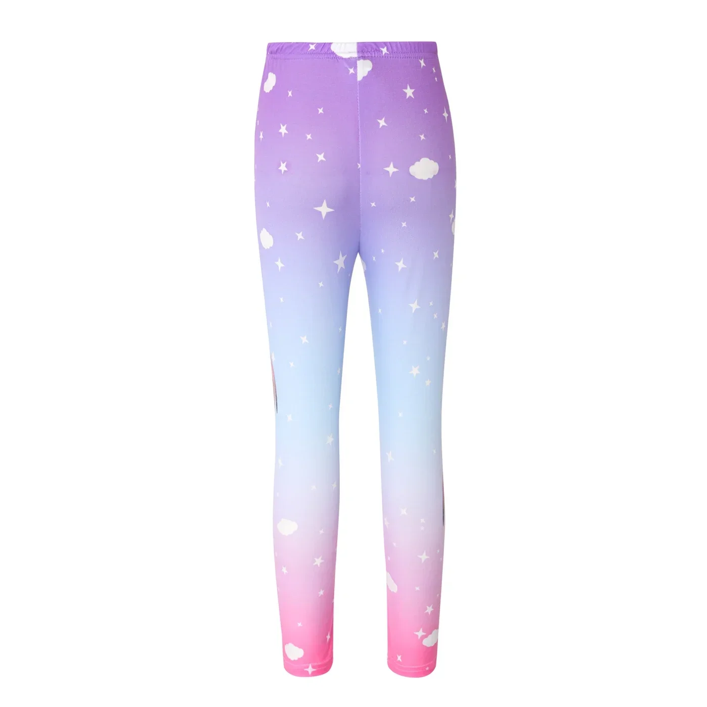 PatPat Kid Girl Unicorn Print Colorblock Elasticized Leggings Soft and Comfortable  Perfect for Outings and Daily Wear