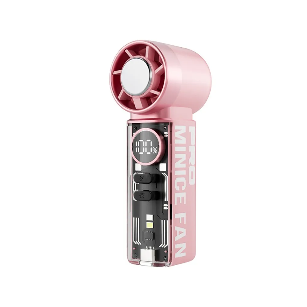 

Lightweight Design Portable Handheld Fan Transparent Design Digital Display High-Speed Cooling Fan Ice Compress