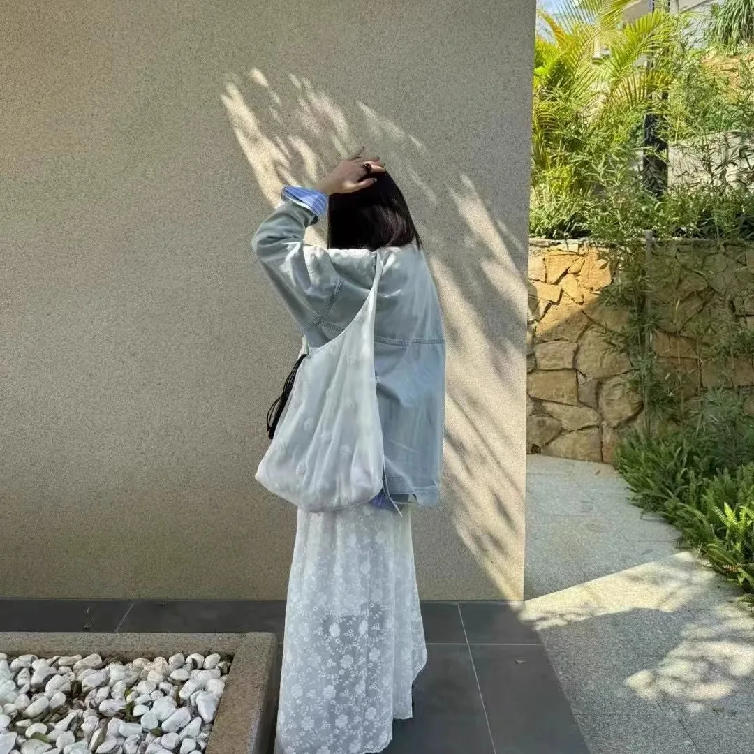 حقيبة يد نسائية أنيقة بتصميم إنجليزي مزينة بالزهور، حقيبة كتف واحدة جديدة لموسم الربيع والصيف، نمط حضري بسيط مع نقش زهري للاس... #3