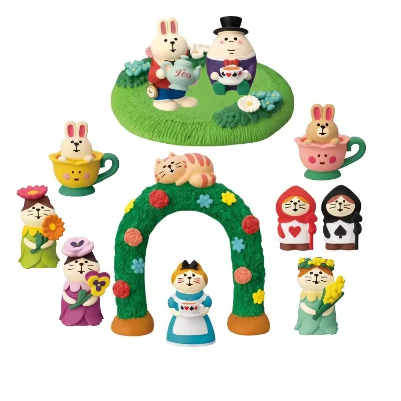 Japan Zakka Alice Flower Country Series Fishbowl Decoration Office Small Ornaments Resin Craft Toys Collectible Gifts