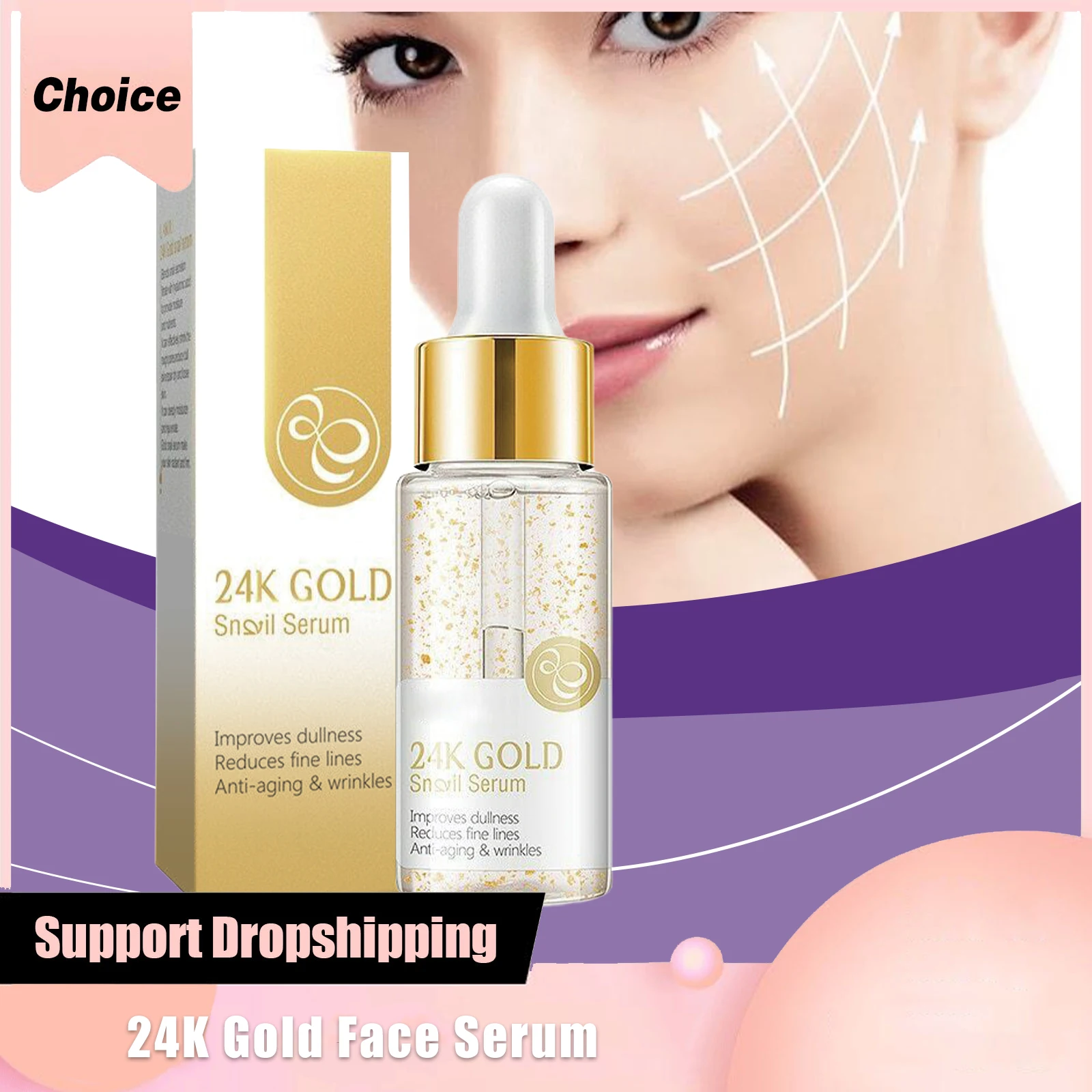 

24k Gold Serum for Face Brightening Anti Aging Essence Moisturizer Vitamin C Boosts Firmness Night Wrinkle Reduction Skin Care