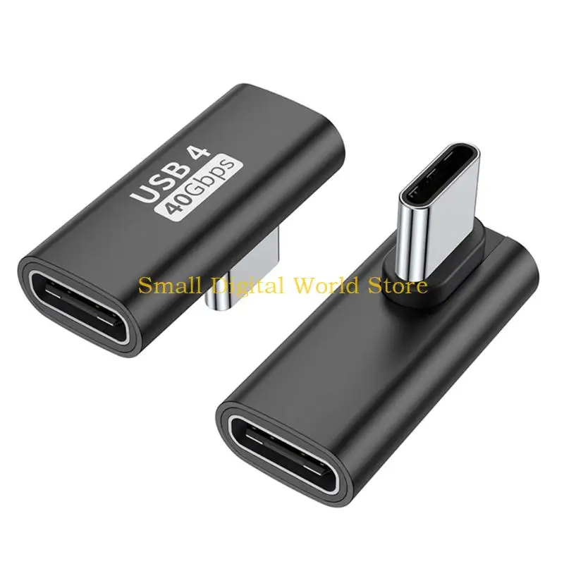 77UB 90 Degree USB C to USB C Adapter Type C Female to USB C Male Converter Charging Adapter 40Gbps 100W for Laptop Phone