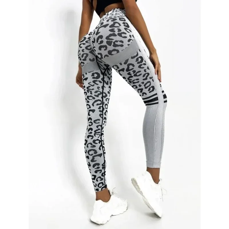 

Seamless Sexy Leopard Leggings High Waist Leggings for Women Fitness Hip Liftting Knit Fashion Tights Gym Trainning Yoga Pants
