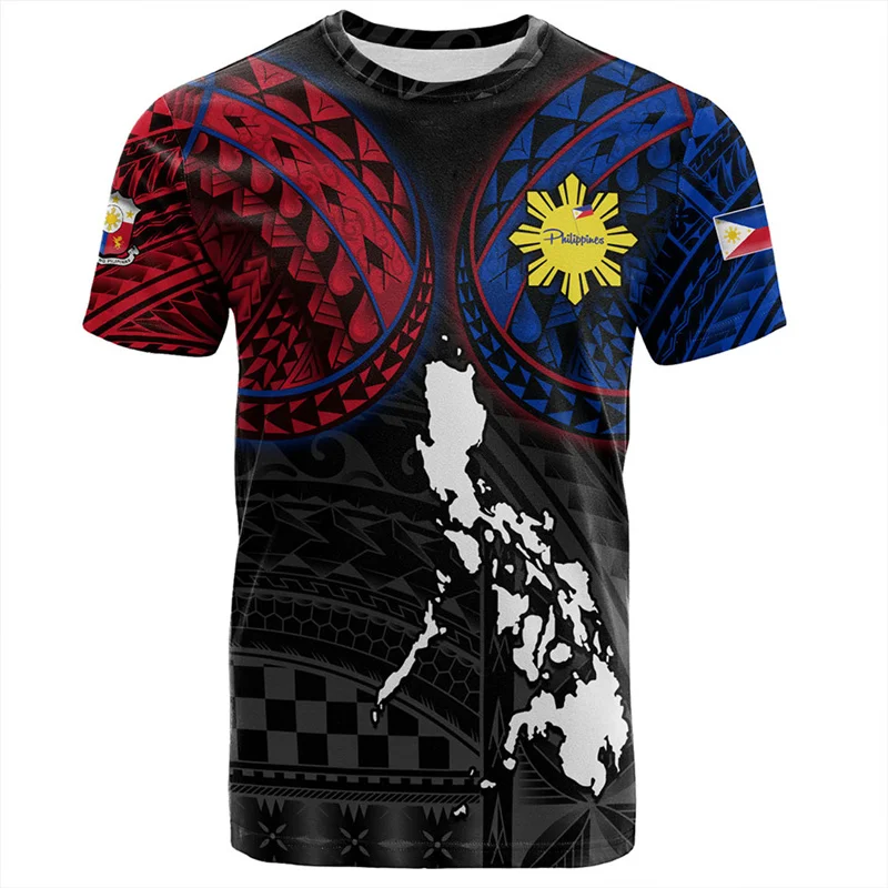 3D Printing Philippines Filipinos T Shirt Philippines IndependenceDay Graphic Tee Shirts Kid Fashion Vintage Short Sleeves Tees