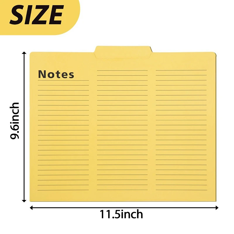 16PCS Colored Tab File Folders Letter Size Lined File Folders 1/3 Cut Tab File Folders 11.5 X 9.6 Inch File Folders With Tabs