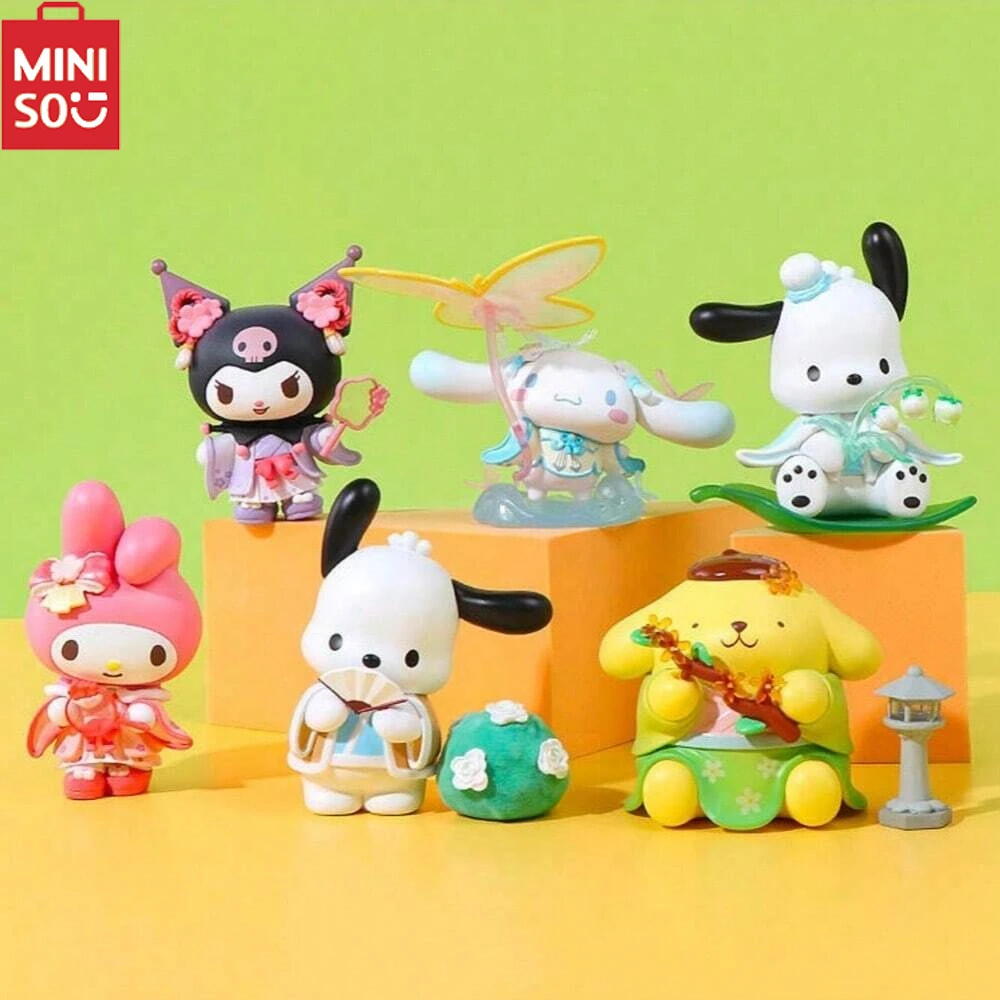 Miniso Sanrio New Rhyme Flower Clothes Blind Box Kuromi My Melody Pochacco Model Cute Doll Surprise Gift Birthday Gift Random