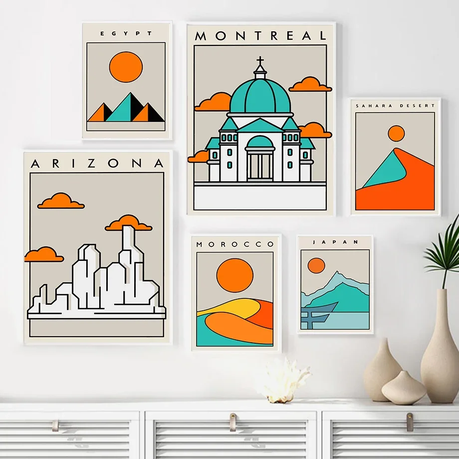 

Montreal Egypt Japan Morocco Sahara Desert Wall Art Canvas Painting Nordic Posters And Prints Picture For Living Room Home Decor