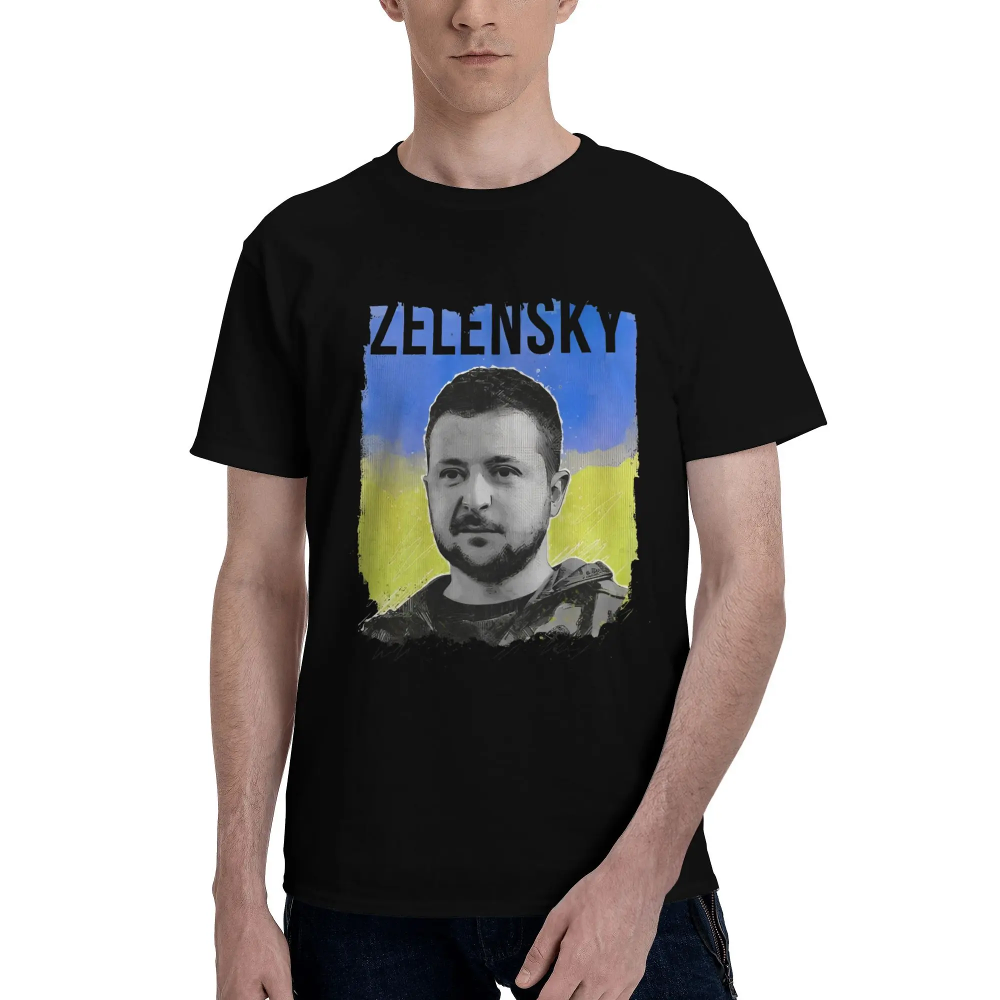 Fashion Zelensky Ukraine T Shirt for Men Women  100% Cotton T-shirts Short Sleeve Clothing