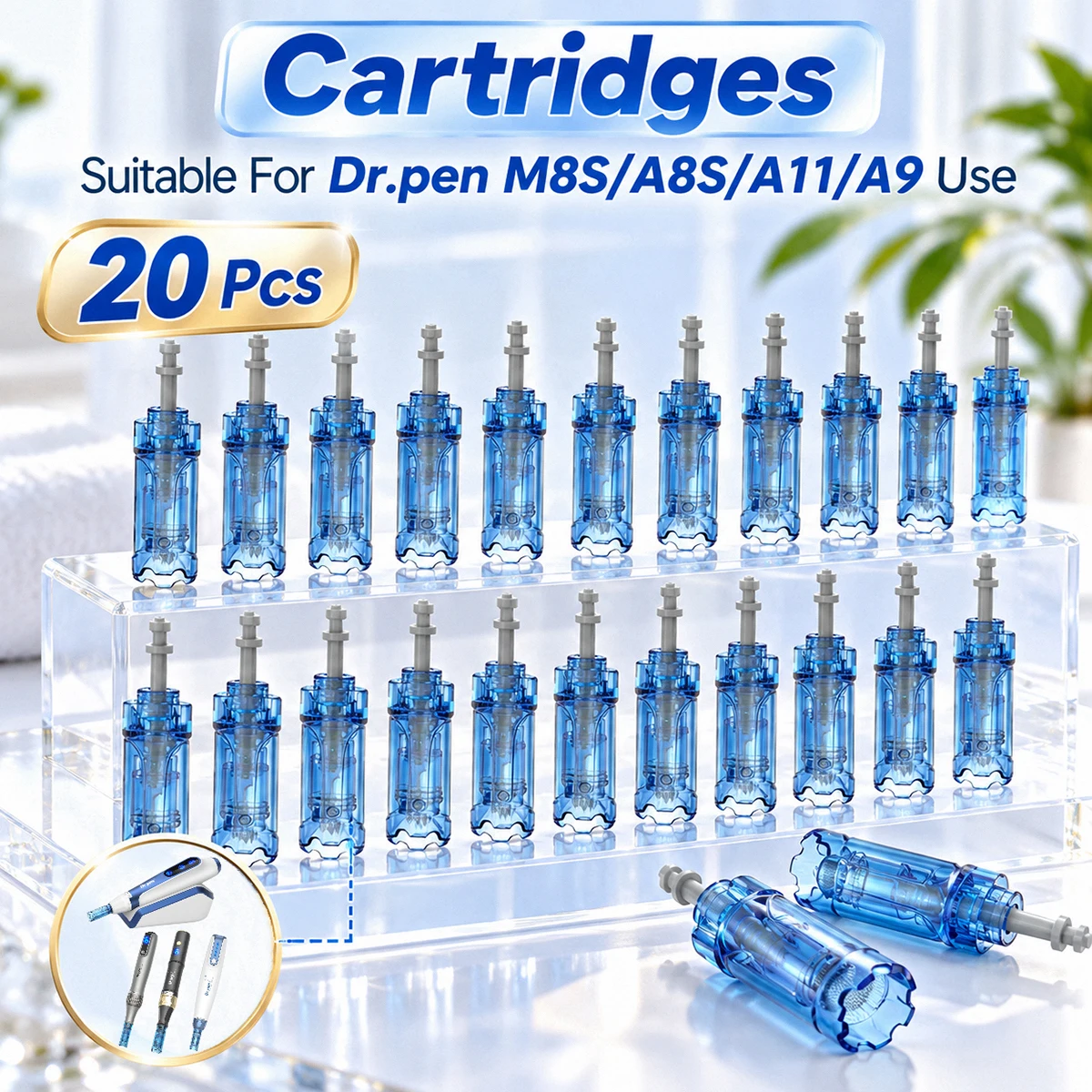 20個入り-drpen-a11-m8s-a8s-a9-カートリッジ。マイクロニードル025mmの逆流を防ぎます。