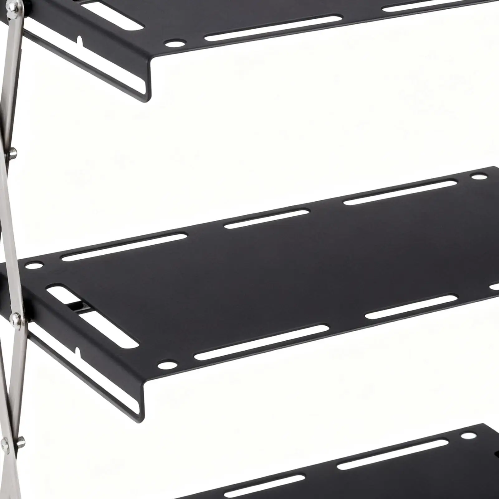 Rak Camping Stainless Steel 3-Tingkat Meja Pajangan Rak Penyimpanan 3-Tingkat Untuk Dapur Camping Piknik Memancing Halaman Belakang