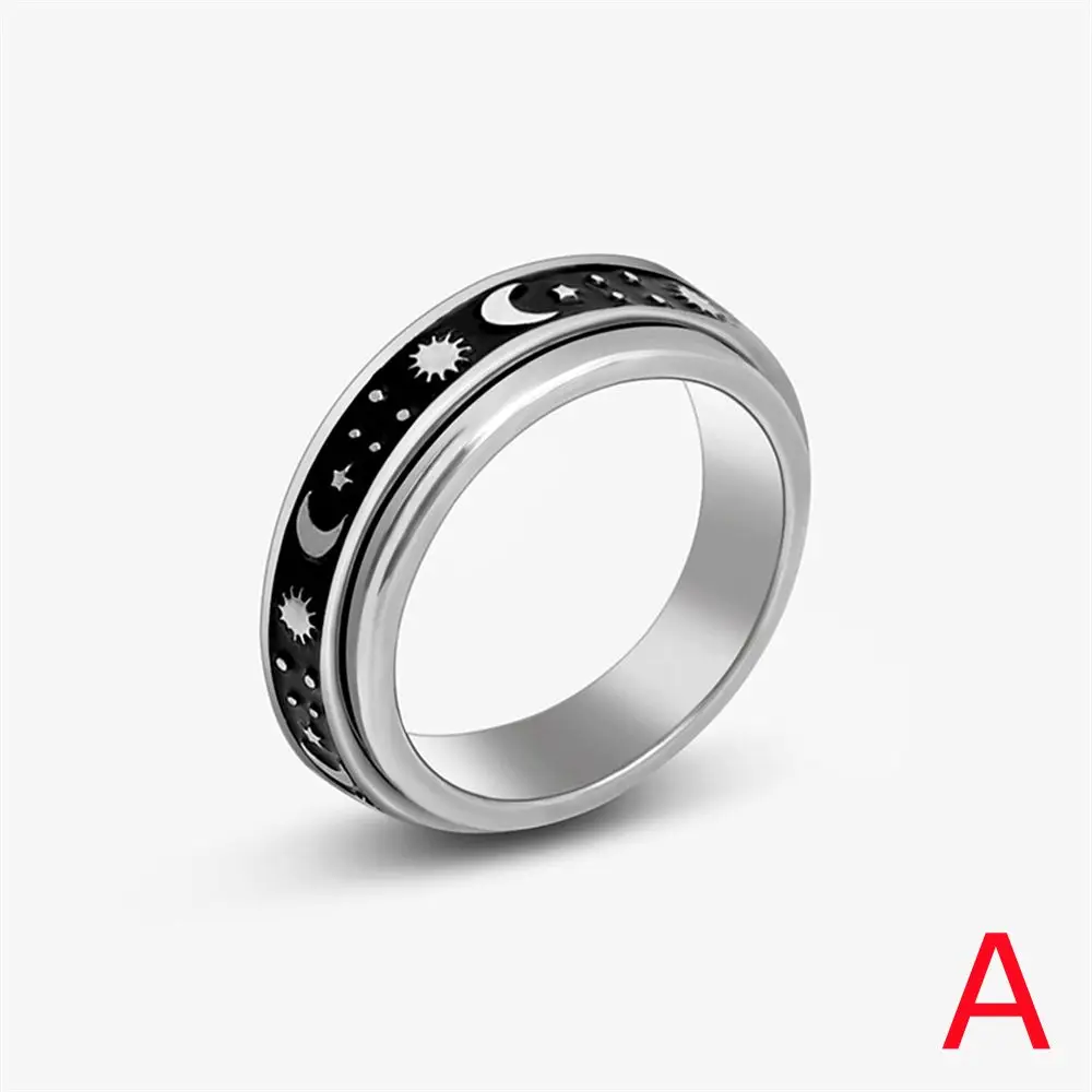 Vintage Jewelry Freely Spinning Stainless Steel Anti Stress Biker Punk Anxiety Rings Spinner Fidgets Rings Rotatable