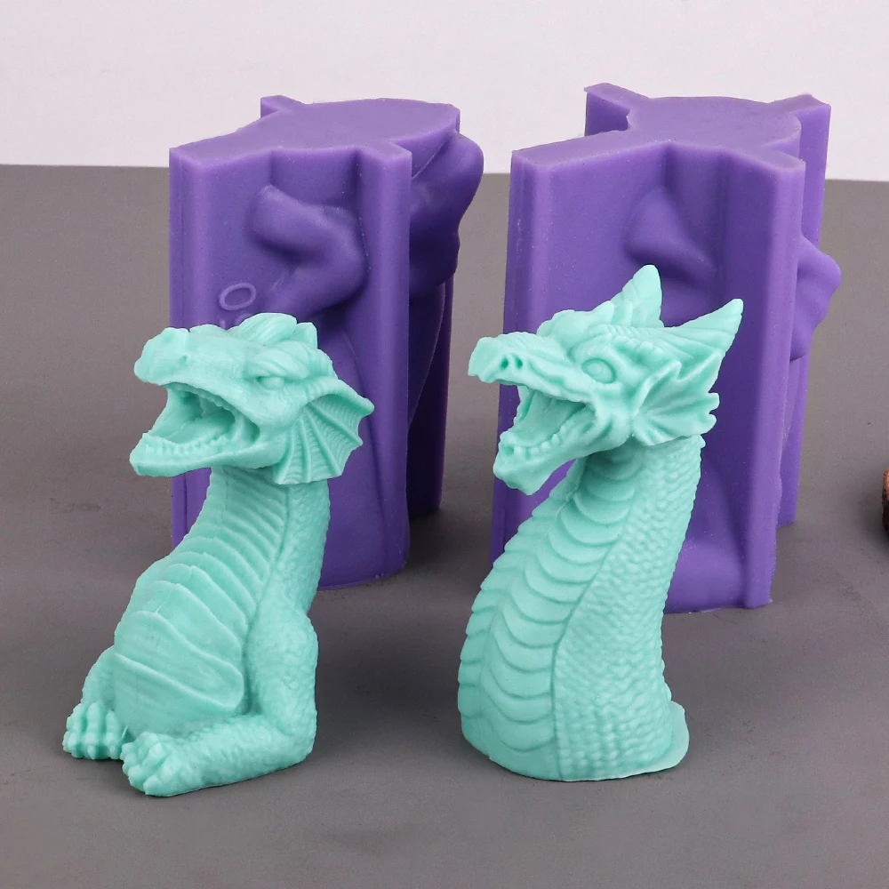 3D Wicked Dragon Candle Silicone Mold DIY Party Cake Decorating Tools Dragon Fondant Chocolate Moulds Desktop Craft Home Decor