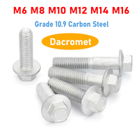 1-20pcs GB5787 M6 M8 M10 M12 M14 M16 Grade 10.9 Dacromet Carbon Steel Hex Washer Head Bolt Hexagon Head Flange Cap Screw