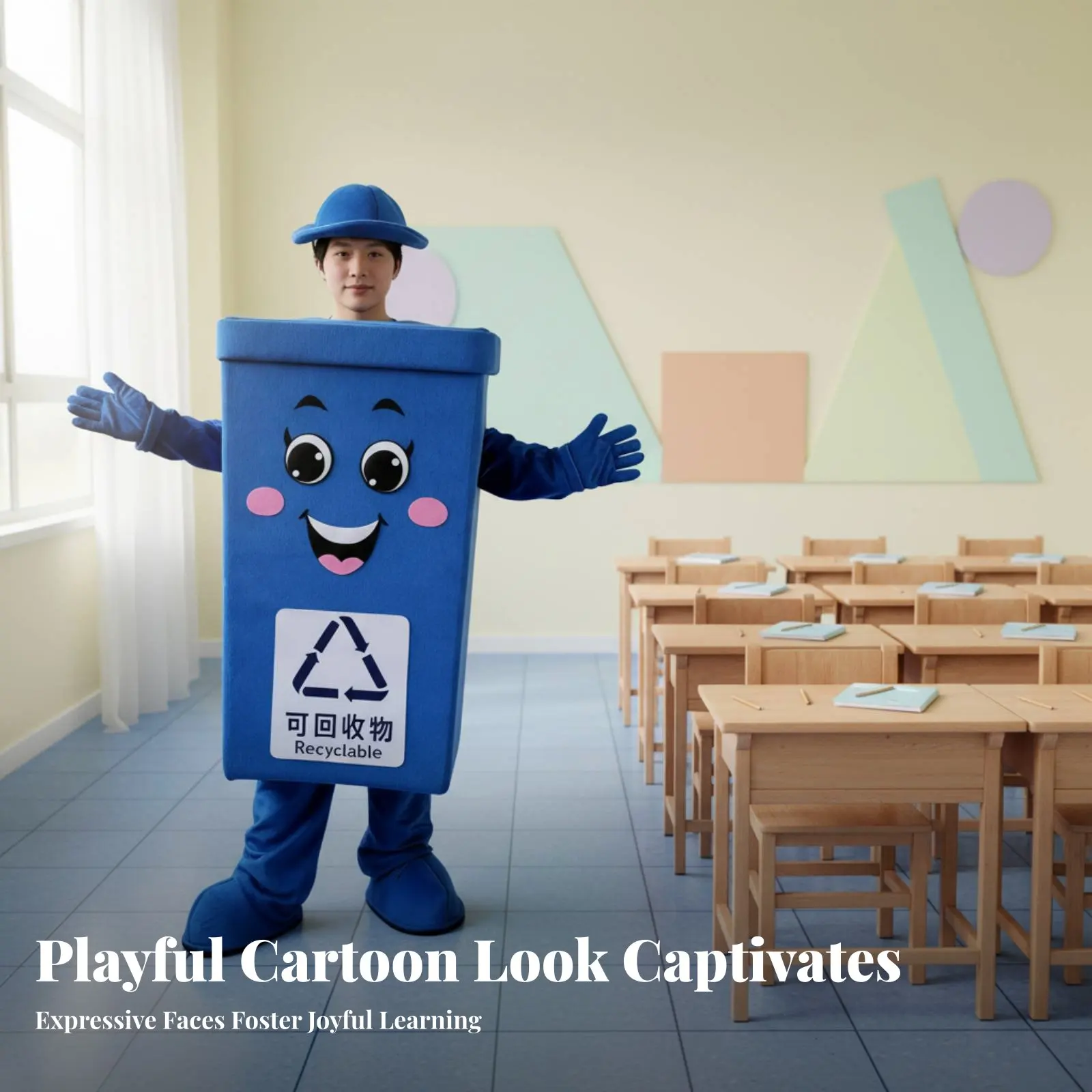 

Trash Can Character Costume Costume Comfortable Garbage Can Cartoon Outsideside Fit Waste Sorting Character Costume Suit