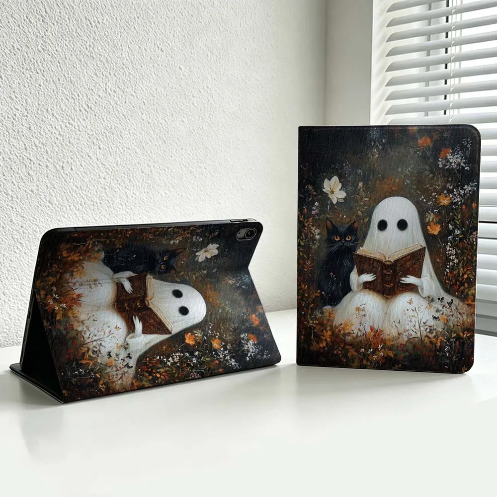 Cartoon Ghost Fireplace Tea Cover For iPad Pro Air mini 7 6 5 4 3 2 1 9gen M5 M4 11th 10th A17 Pro A16 Soft Inch Tablet Case
