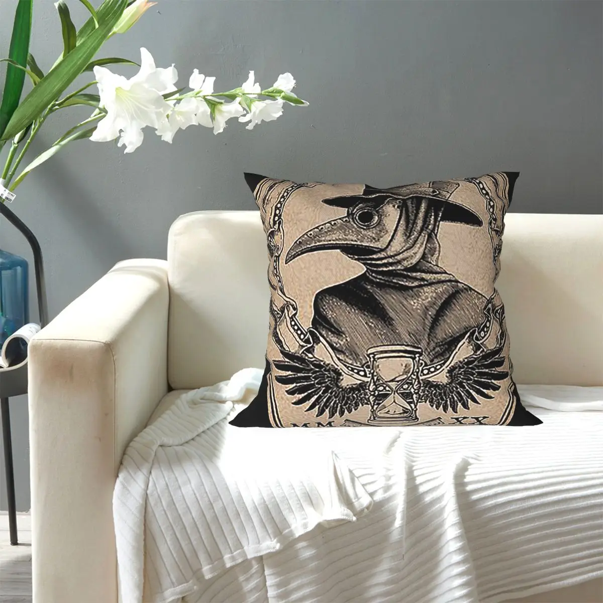 Vintage Plague Doc Square Pillowcase Pillow Cover Cushion Zip Decorative Comfort Throw Pillow for Home Car