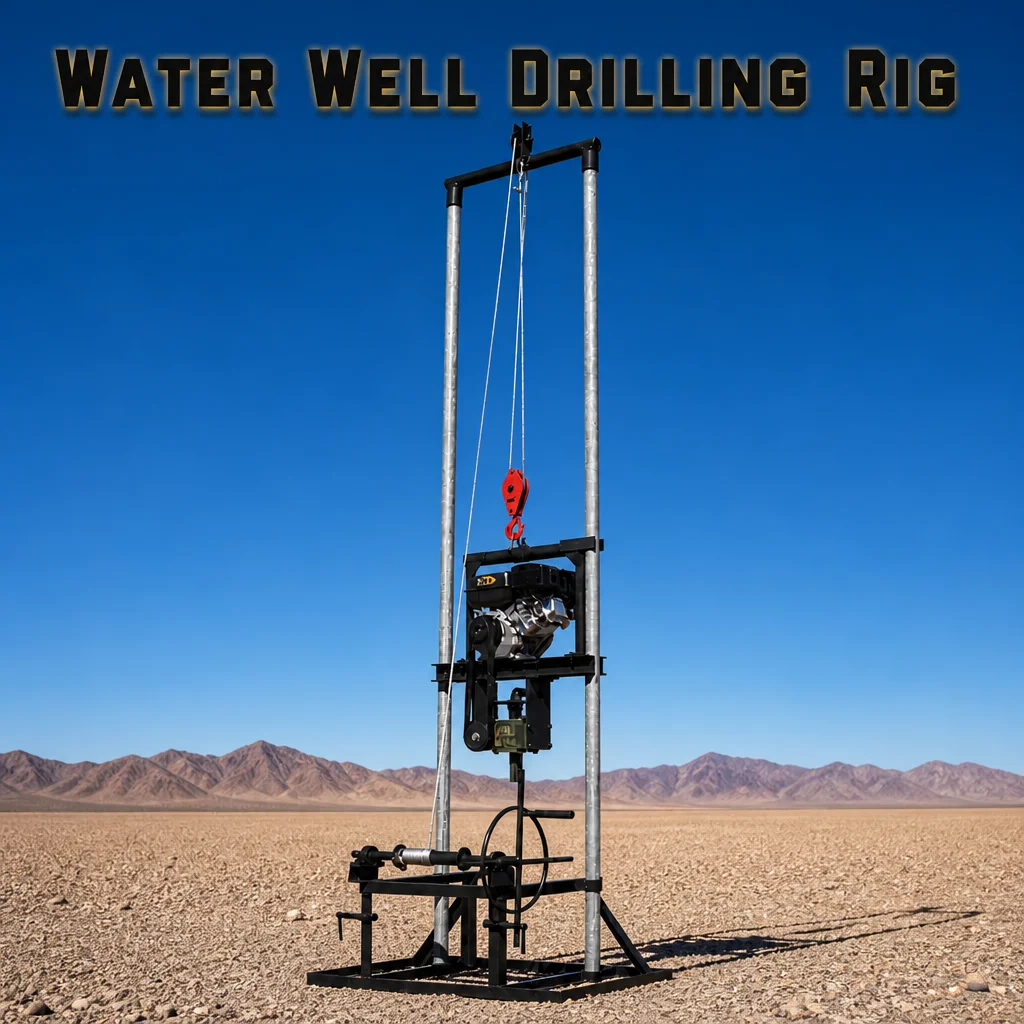 Customized Well Drilling Machine Gantry Structure 80m Dual Fuel Petrol Diesel Rotary Boring Water Well Drilling Rig