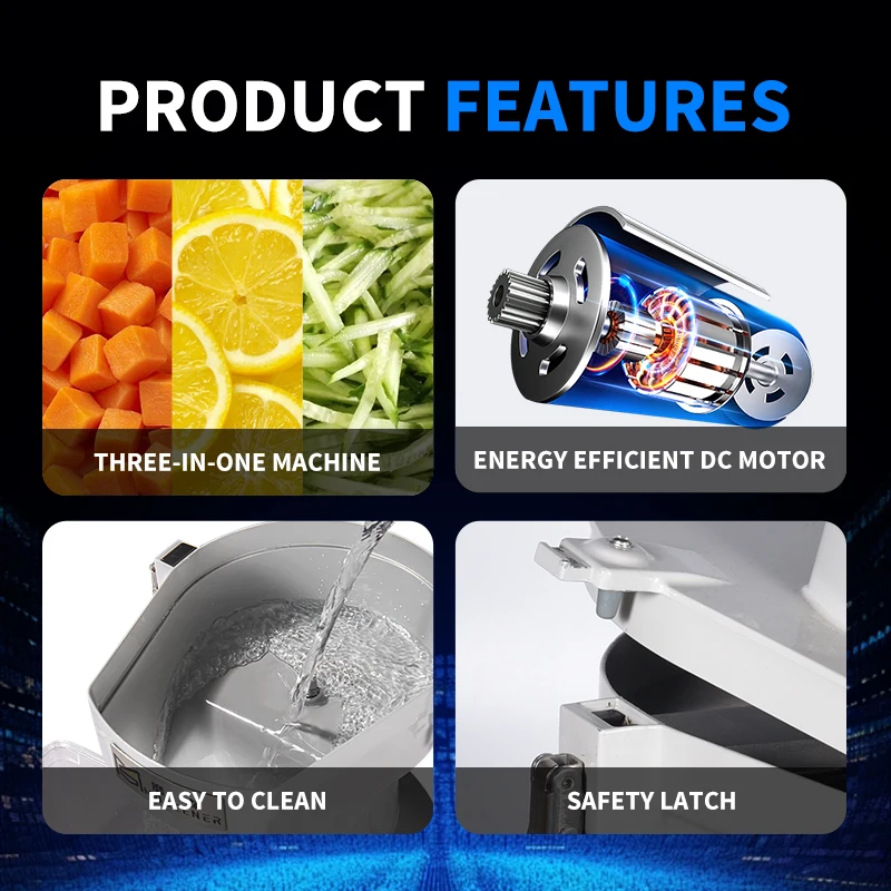 MOSEENER Kitchen Appliances 3 In 1 Kitchen Utensils Electric Slicer Home And Kitchen Vegetable Chopper Onion Cutter Slicer