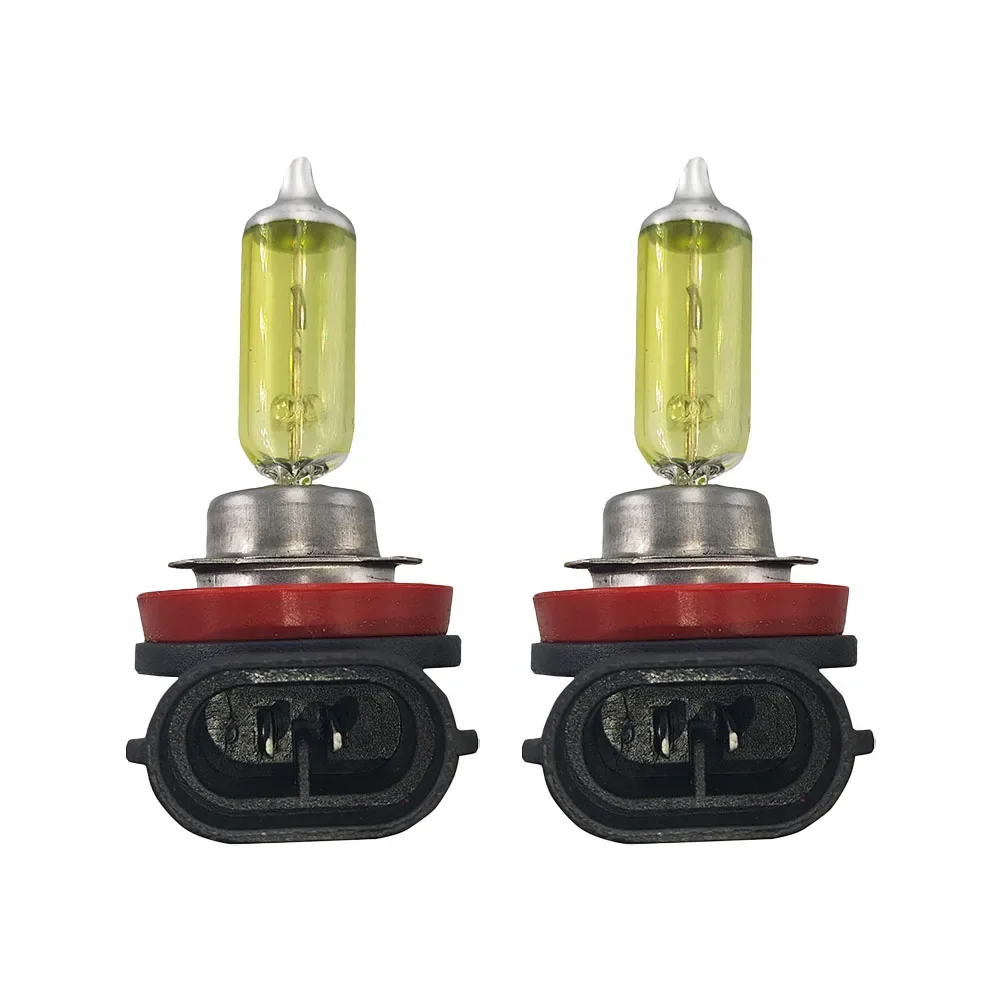 

Halogen Bulb Headlights 12V-24V DC 2000LM 2pcs Replacement Simple Design YellowDaytime Running Light Brand New