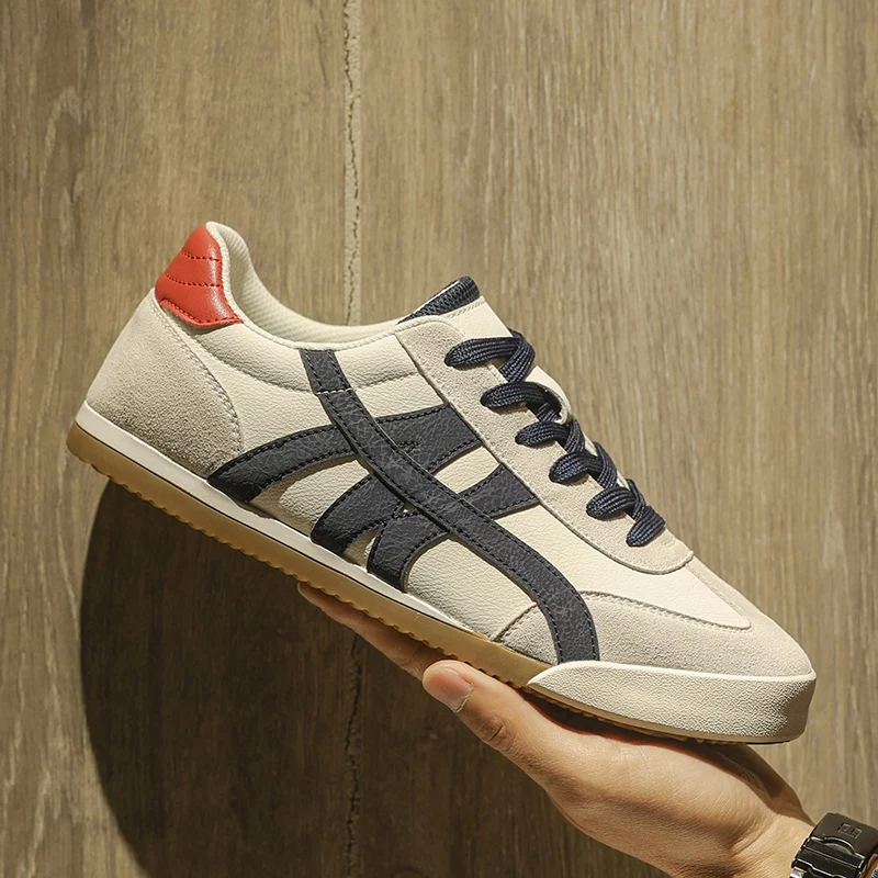 2026 New Autum Lace up Leather Shoes Forrest Gump Shoes Casual Shoes Versatile Lazy Shoes Low-top Shoes Male Walking Sneakers