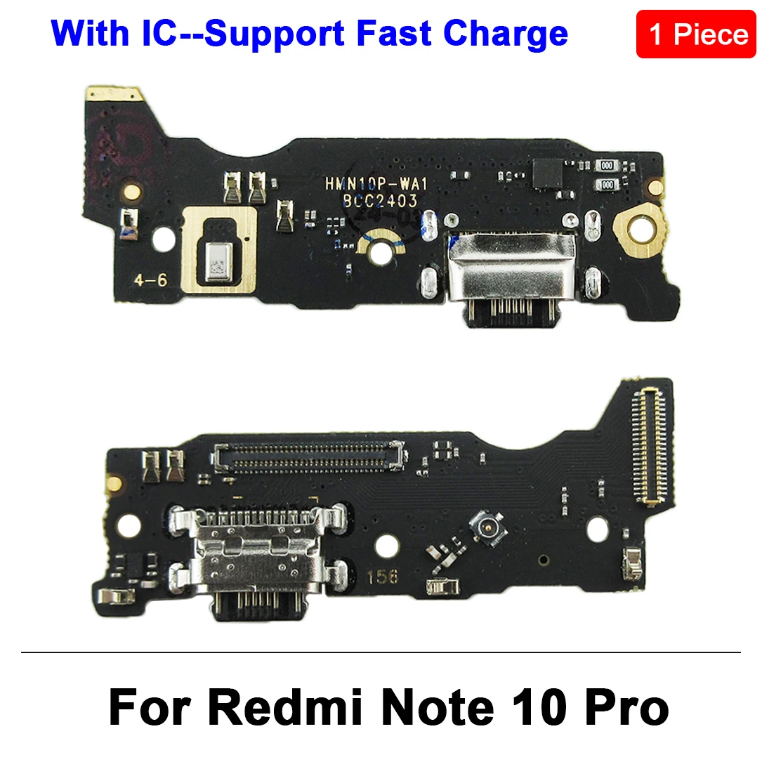 USB Charging Dock Port Board Connector Flex Cable for Xiaomi Redmi Note 10 Pro 10S 11 11S 12 7 8 8T 9 9S Pro 4G 5G Microphone