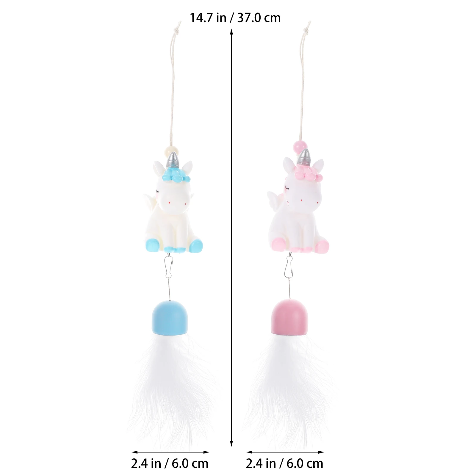 

2Pcs Unicorn Wind Bell Resin Hanging Decorations Durable Practical Home Supplies Living Room Yard Window Gifts