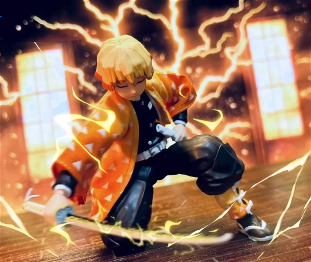شيطان SHF 1/12 مقياس ذكر المحارب الجندي Zenitsu انمي ياباني الملابس التبعي عباءة صالح 6 بوصة عمل نموذج لجسم اللعب