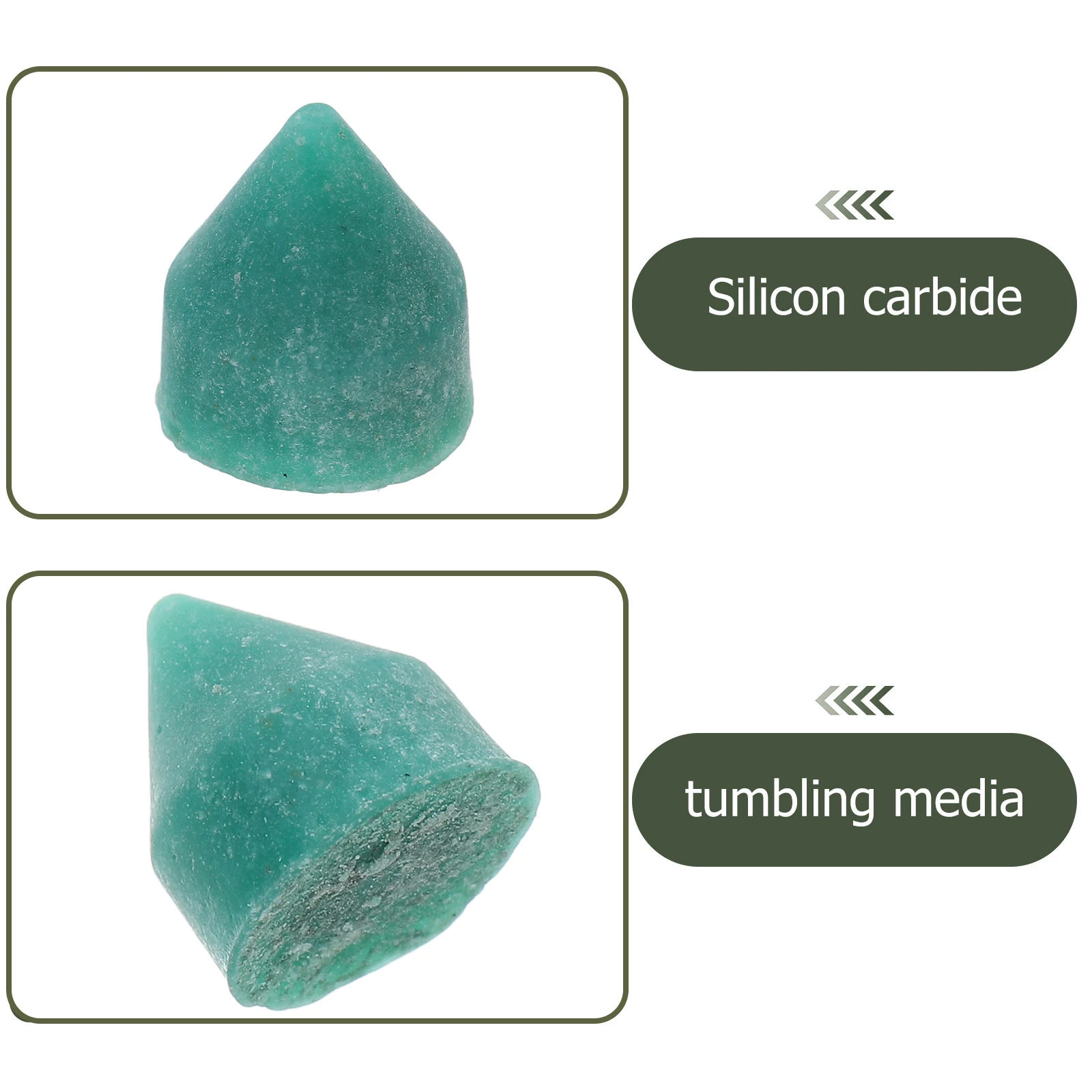 500G Carburo di silicio Tumbling Media Grana triangolare per kit di lucidatura su roccia Bicchiere rotante Macchina Lucidatura abrasiva Riempitore
