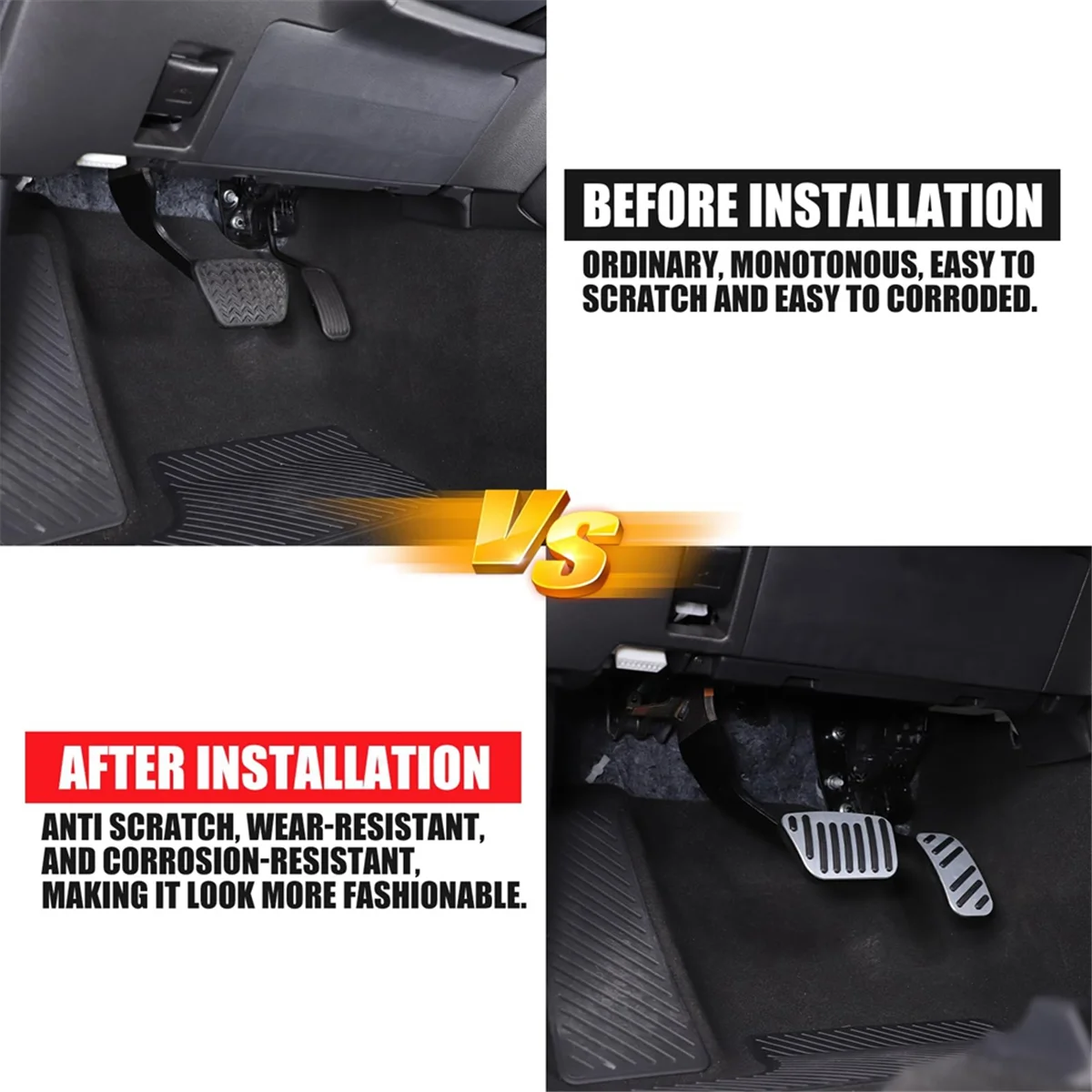 Cubierta del pedal del acelerador de gas del pedal de freno del coche para Land Cruiser 250 Prado LC250 2024 Accesorios Acero inoxidable,A