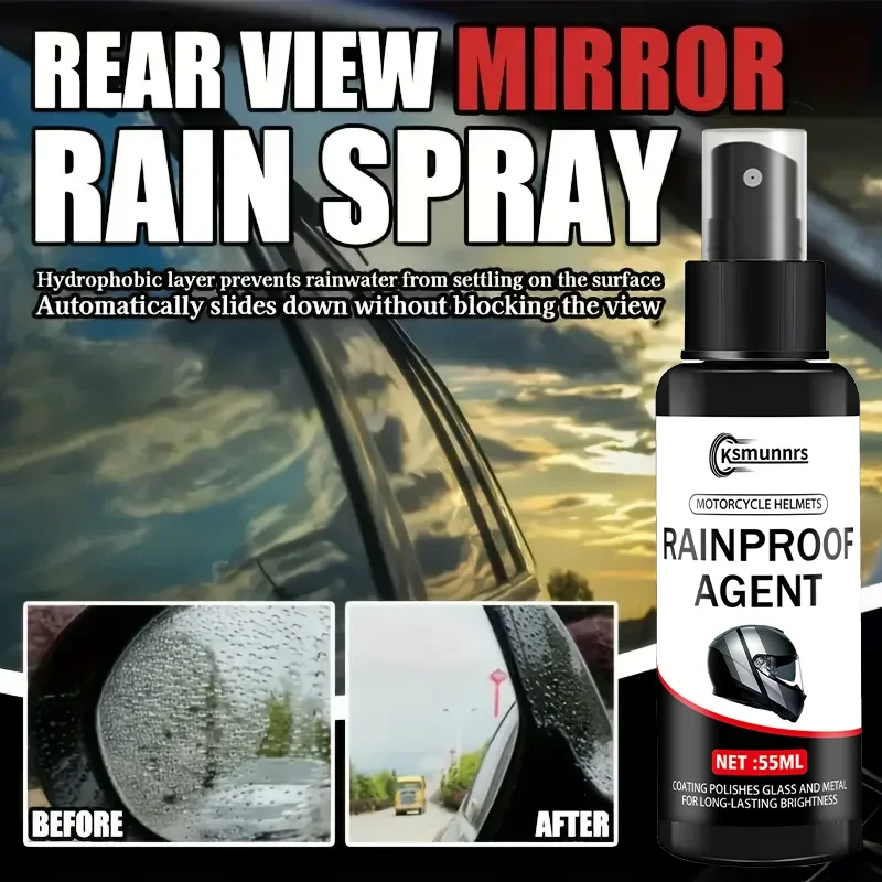Fasilawei Universal Nano Rain Repellent Coating: Anti-fog for Motorcycle Helmets/Car Glass, Prevents Condensation, Boosts Rainy