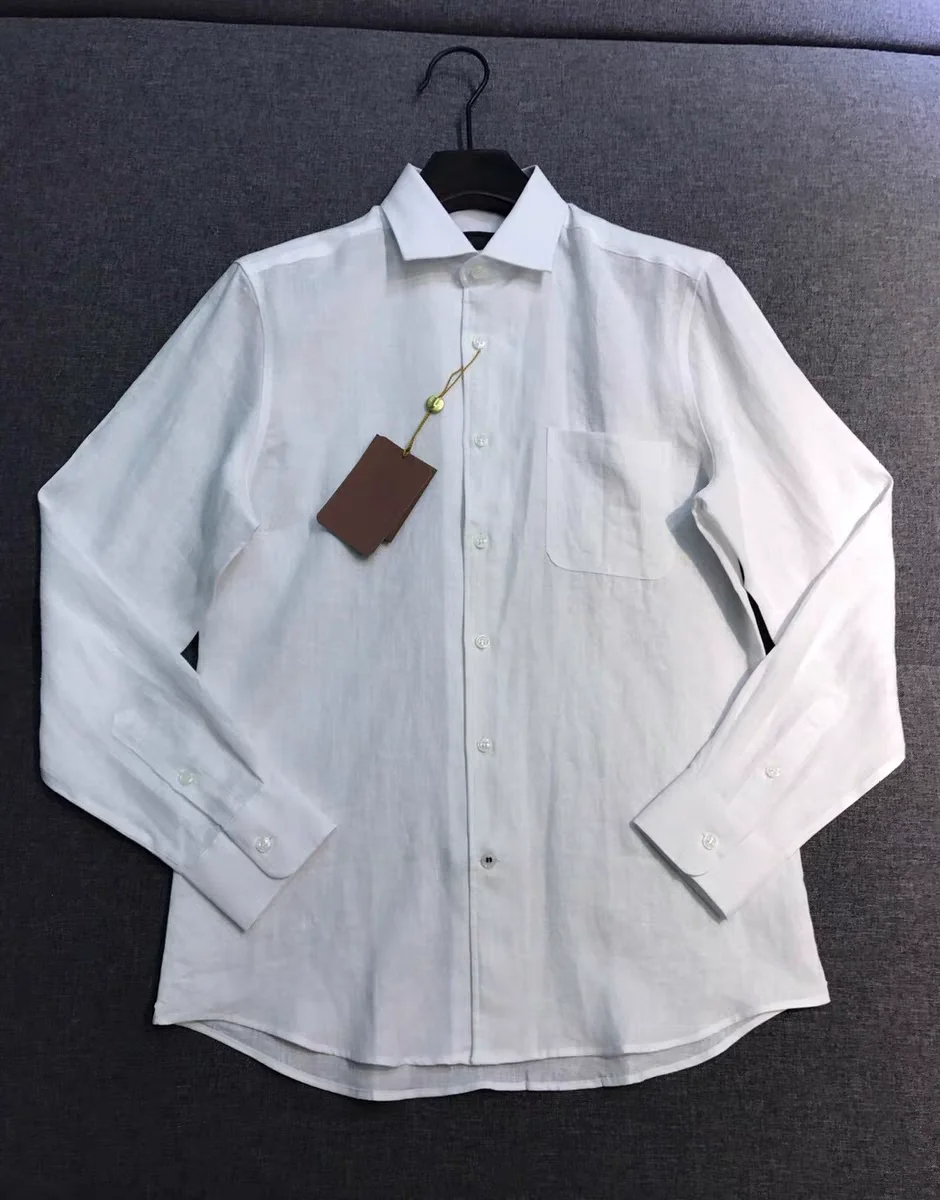 

Italian Style Men's Long Sleeve Linen Shirt Casual Turn-down Collar Spring Summer New Arrival Standard Fit Classic Button-down