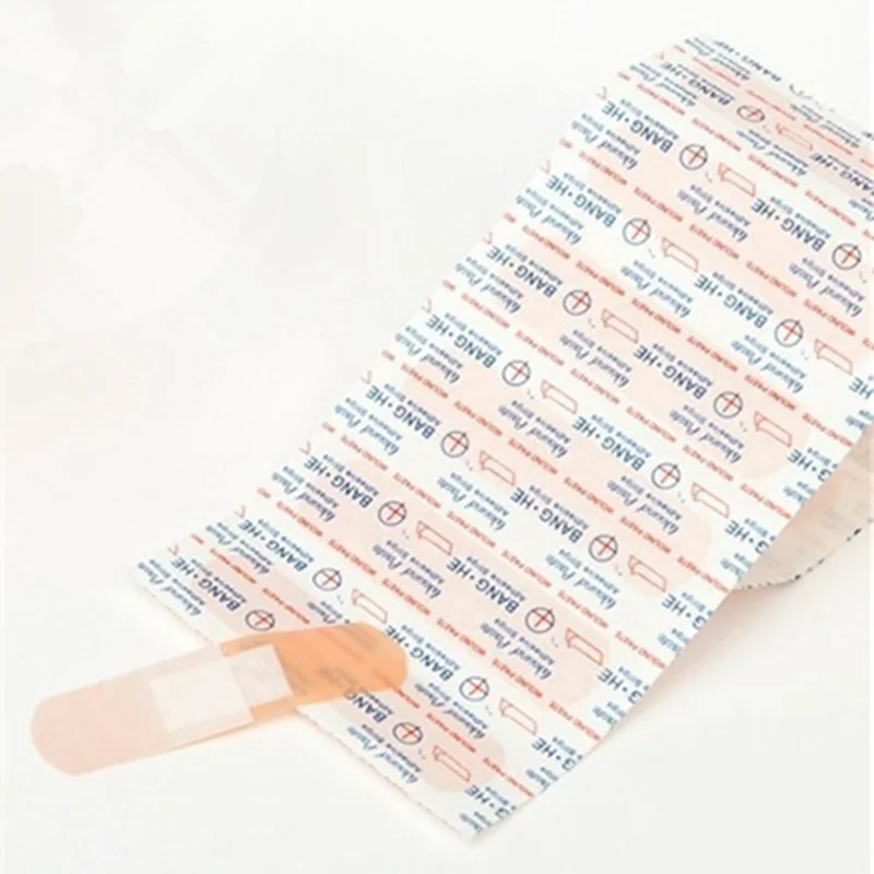 100Pcs/Pack Breathable Waterproof Adhesive Plaster Round Medical Wound plast First Aid Bandage Wound Hemostasis Sticker