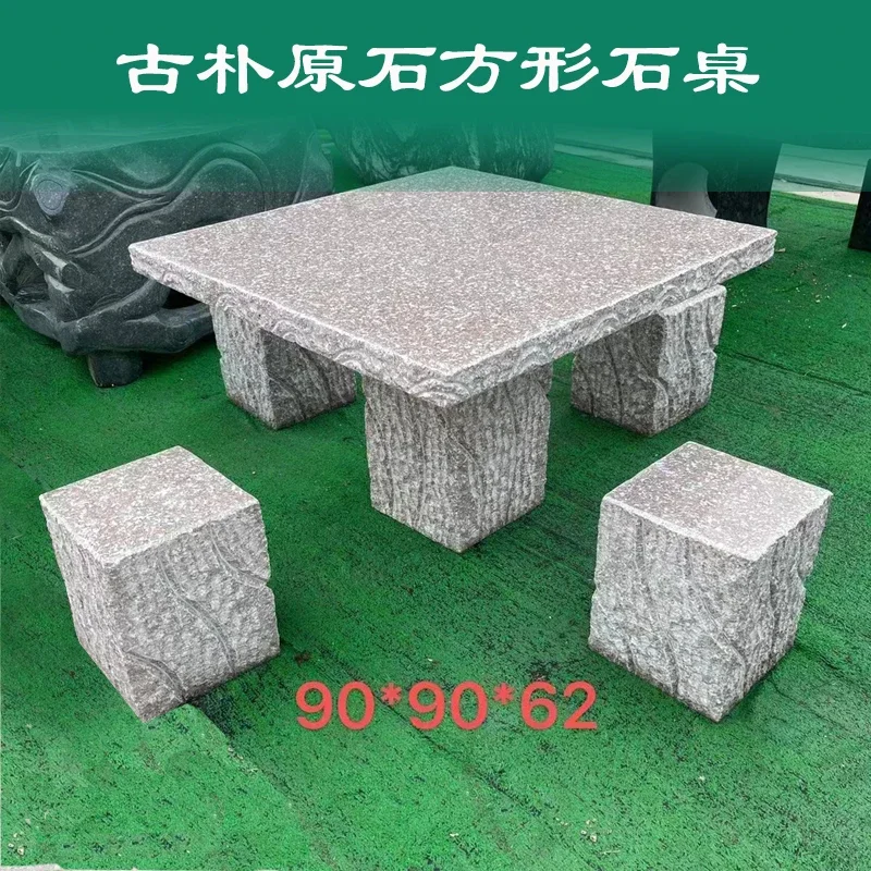 stone Customized  table  bench granite circular  table natural outdoor courtyard home villa garden park  tab