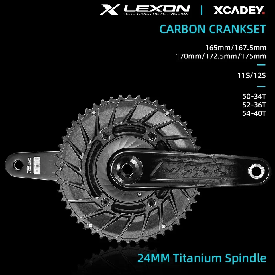 LEXON ロードバイクフルカーボンクランクセット 362 グラム 24