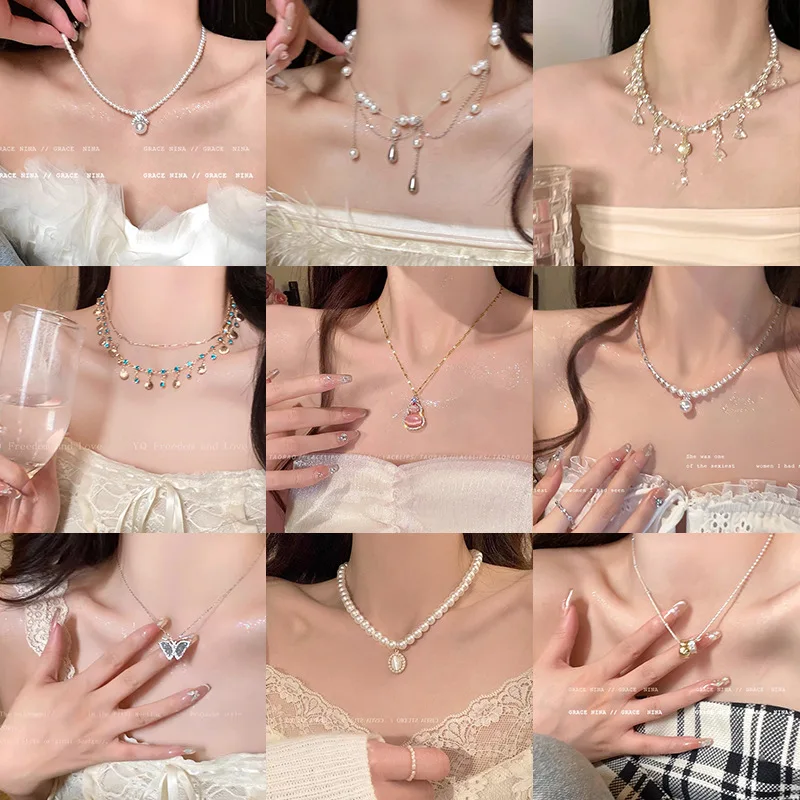 

Light Luxury Niche High-end Pearl Necklace for Women, Ins Trendy Fashion, Versatile and Elegant, Titanium Steel
