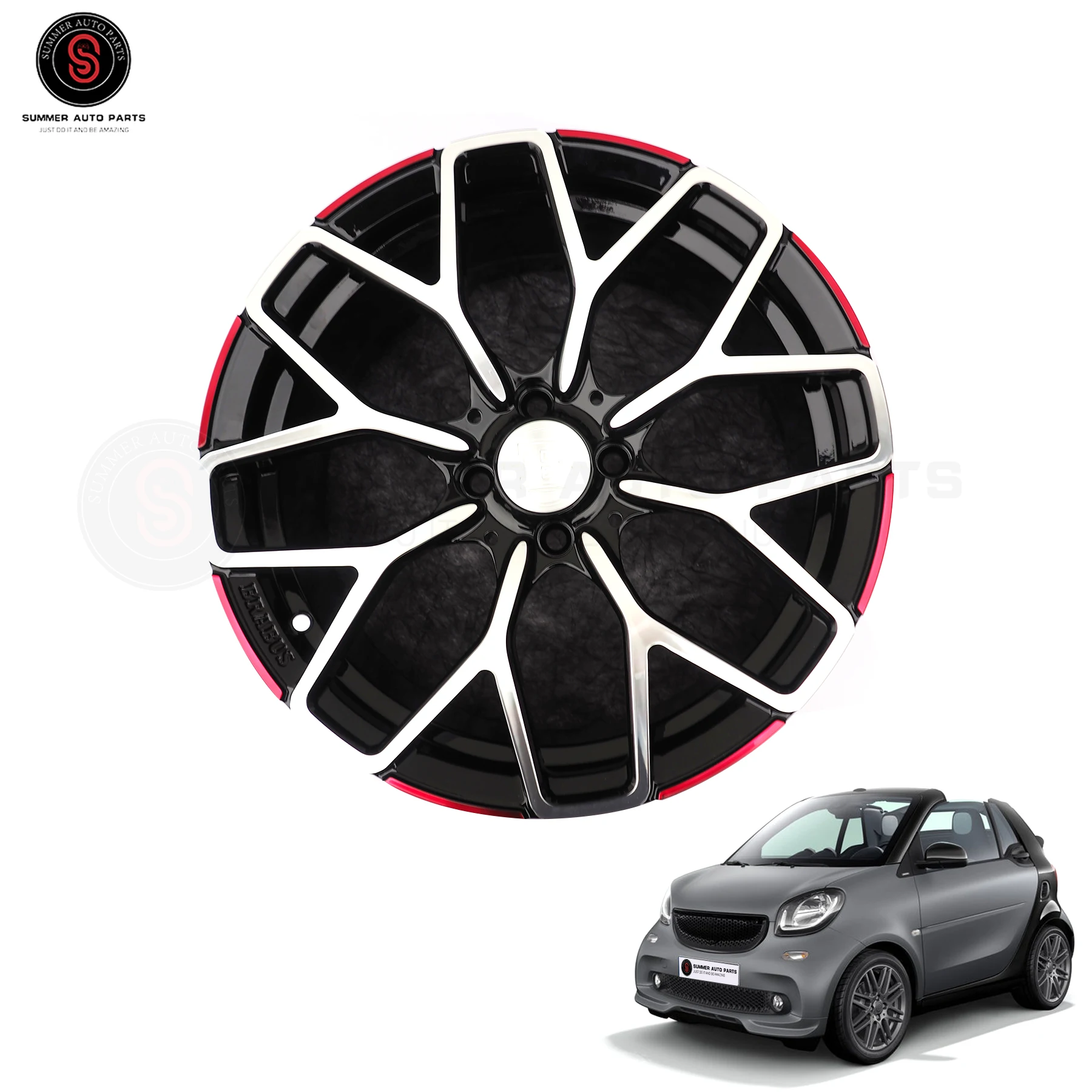 

High Quality 17inch Aluminum Alloy Japan Car Rims 4 holes FORGED WHEEL HUB CAR ACCESSORIES Rim for SMART CLASS B Design