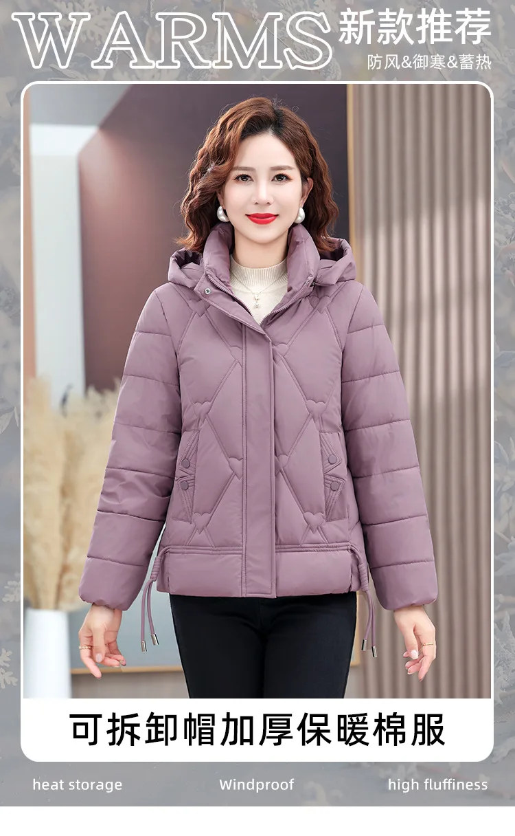 Winter Warm Thick Hooded Puffer Coat for Women L-4XL Windproof Russian Cold Weather Snow Jacket Middle Aged Mom Outerwear Cozy