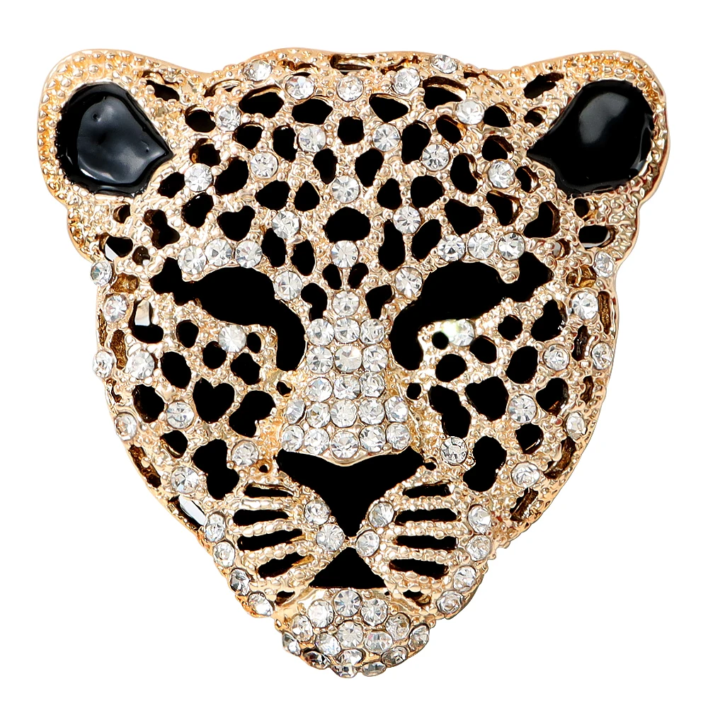 CINDY XIANG rhinestone leopard head pin women and men coat accessories wild style brooch 2 colors available high quality