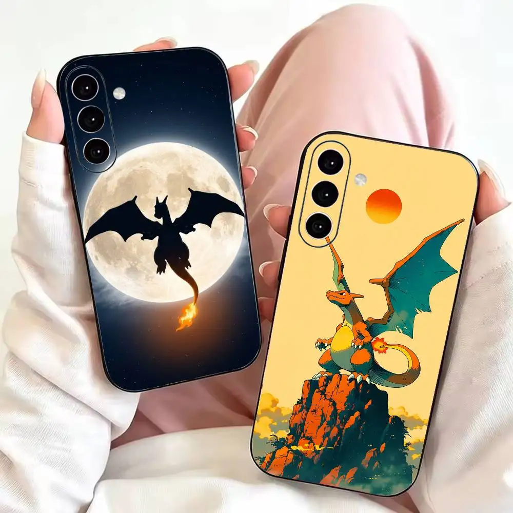 P-Pokemons Cute Charizard Mens Fave Phone Case For Samsung Galaxy A73,A72,A71,A70,A53,A52,A51,Soft Silicone Black Cover