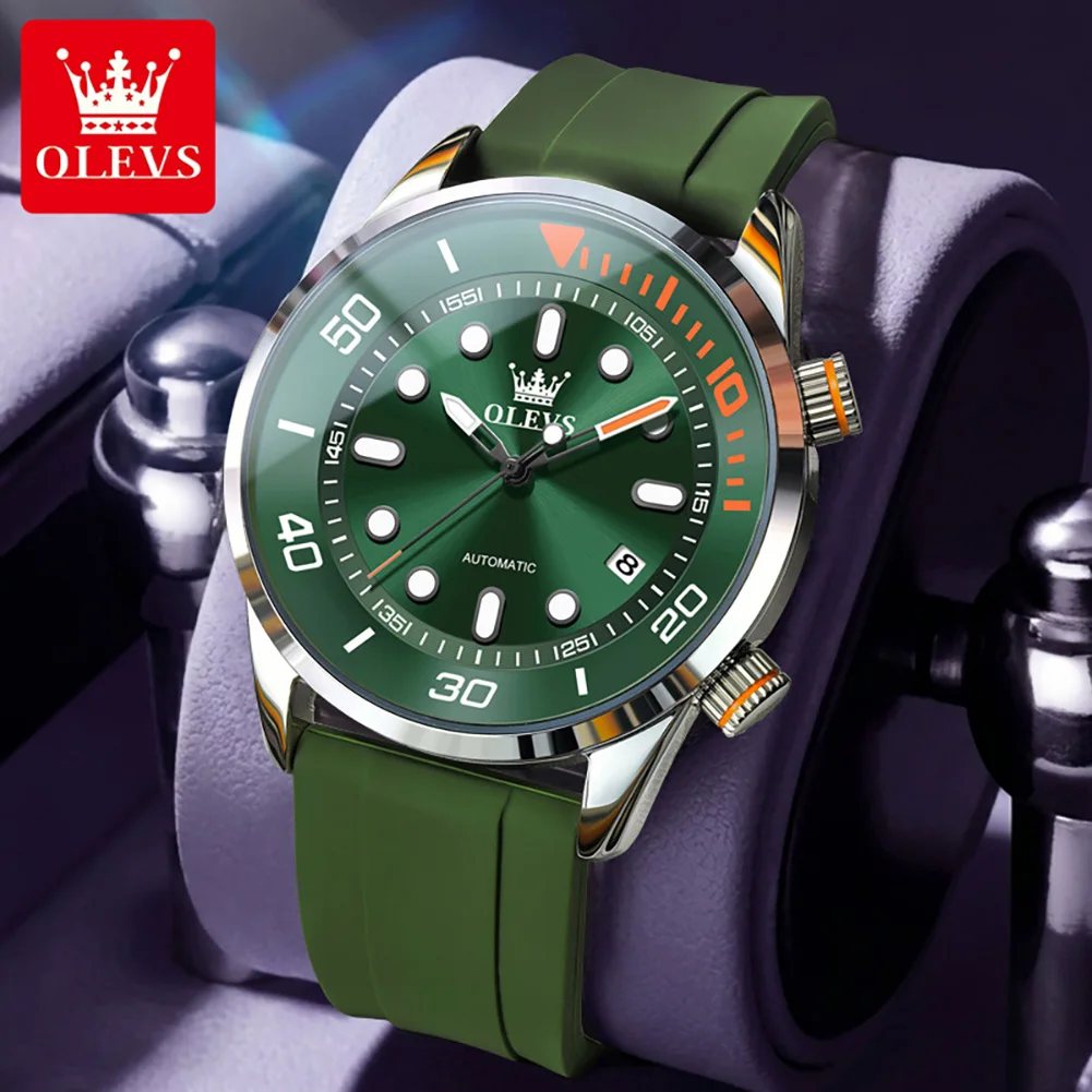 OLEVS Fashion Design Automatic Mechanical Watches for Men Fashion Sports Waterproof Wristwatches Original Luxury Man Watch