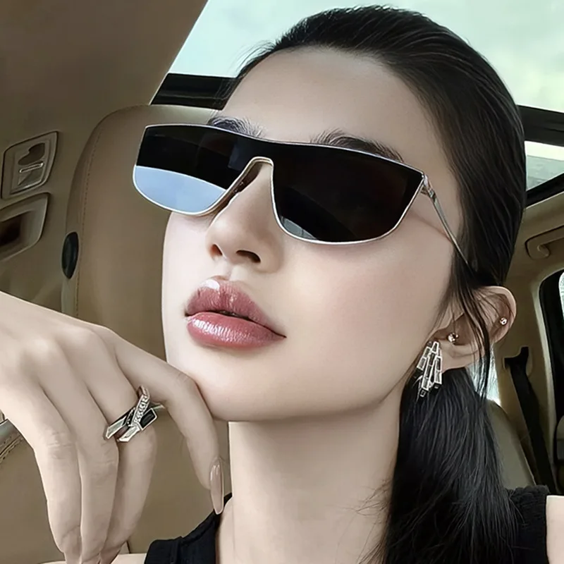 

Metal Integration Sunglasses New Sun Glasses For Women With Round Faces Slimming And High-End Feeling Korean Version Glasses
