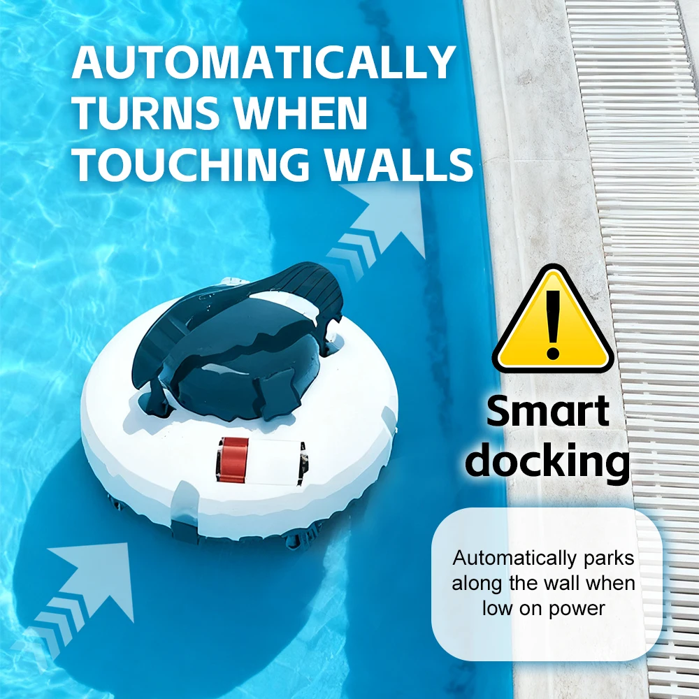自動ロボットプール掃除機 ミニポータブルプール床掃除ロボット 5200mAh コードレスプール底汚れ洗浄機