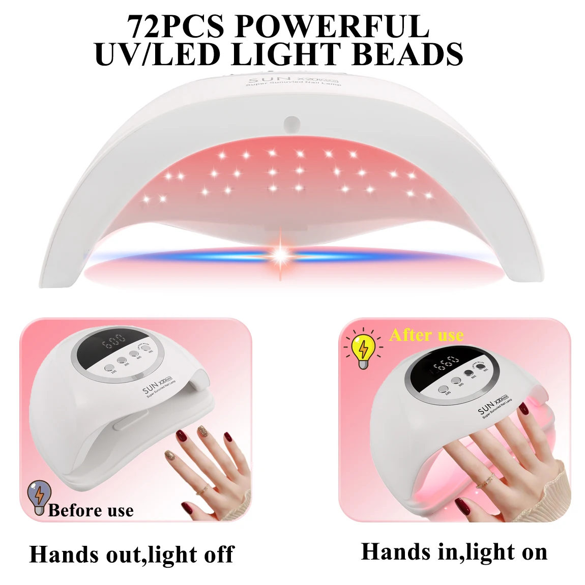 2025 New SUN X20MAX UV LED Nail Lamp 10S Quick Dry Nail Gel Polish Home Salon Nail Dryer Lamp for Manicure with Auto Sensor