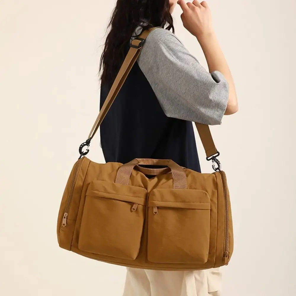 

Folding Travel Duffel Bag Waterproof Large Capacity Gym Luggage Shoulder Bag Portable with Separate Shoe Compartment