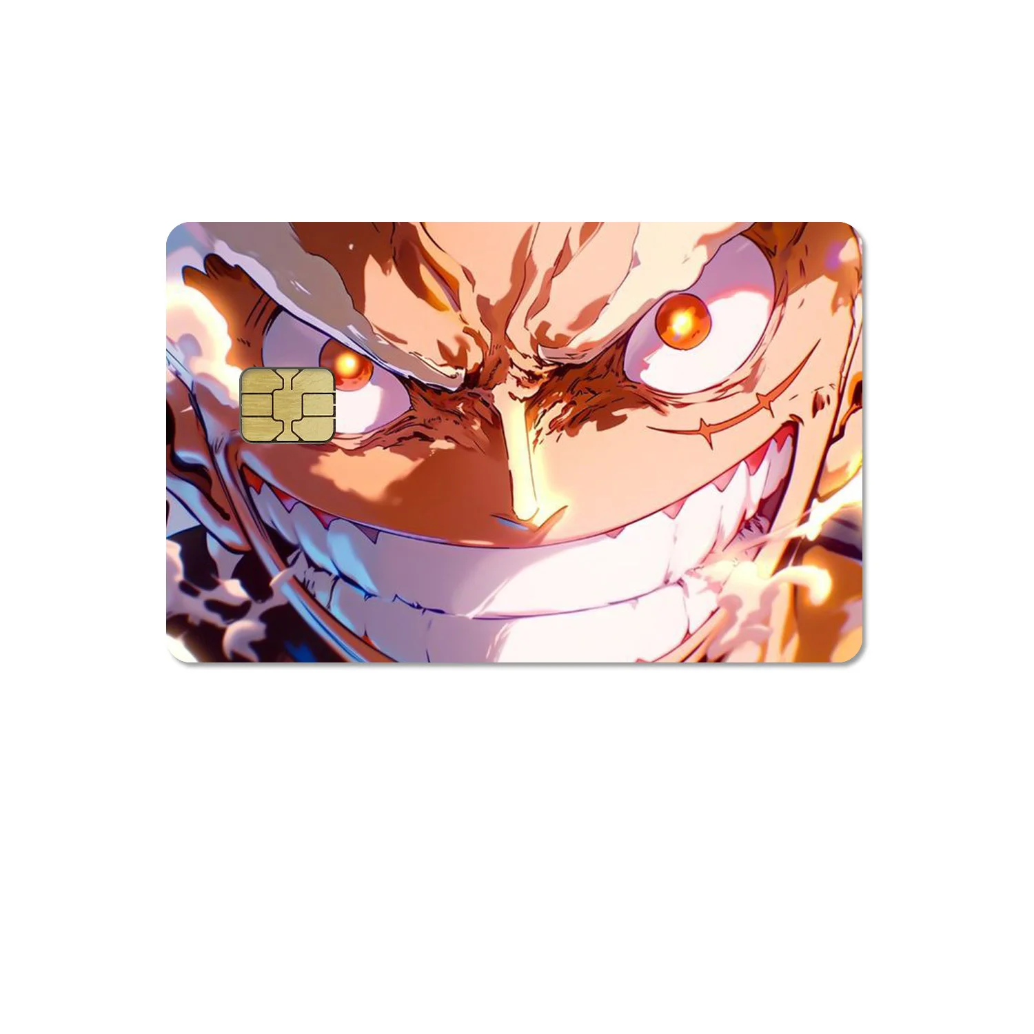 New Cartoon Anime One Piece Gear 5 Luffy Diy HD Matte PVC Sticker Small Chip Credit Card Cover Case Film Skin Sticker Girls Gift